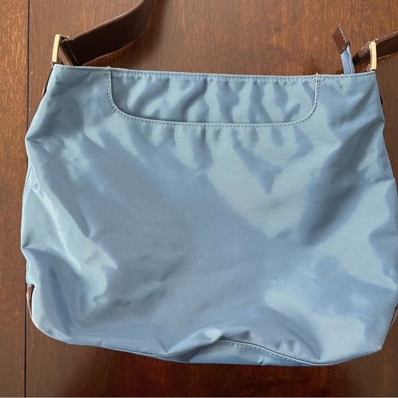 TUMI Nylon and Leather Shoulder Bag Light Blue Brown - Picture 4 of 8